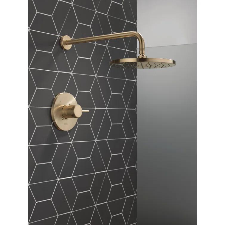 Modern Raincan Round Single-Function Shower Faucet Set, Valve Trim Kit, Rainfall Shower Head