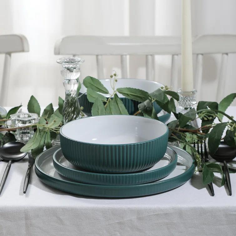 Laro 12 Piece Stoneware Dinnerware Set - Service for 4 (Set of 12)