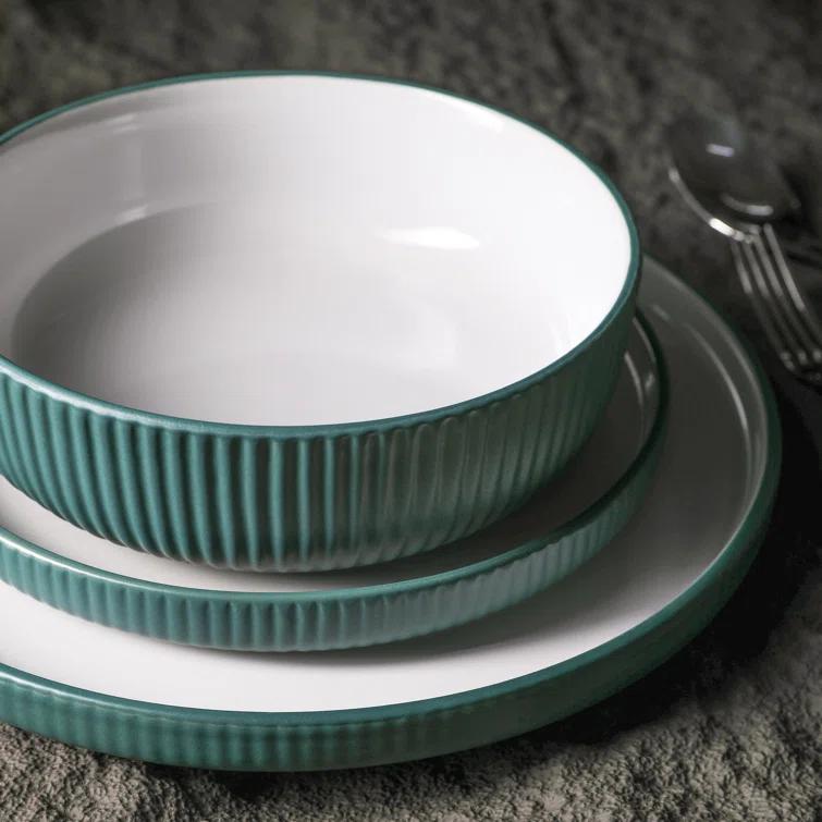 Laro 12 Piece Stoneware Dinnerware Set - Service for 4 (Set of 12)