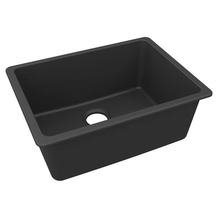 Elkay Quartz Classic 24-5/8" x 18-1/2" x 9-1/2" Single Bowl Undermount Sink, Graphite