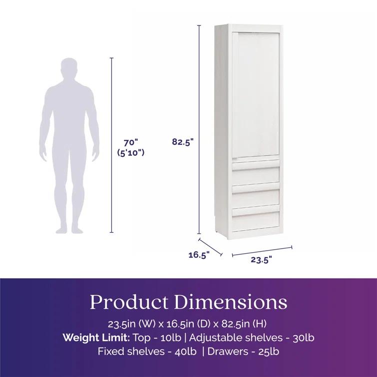 Paramount Armoire Wardrobe Storage Cabinet with Drawers