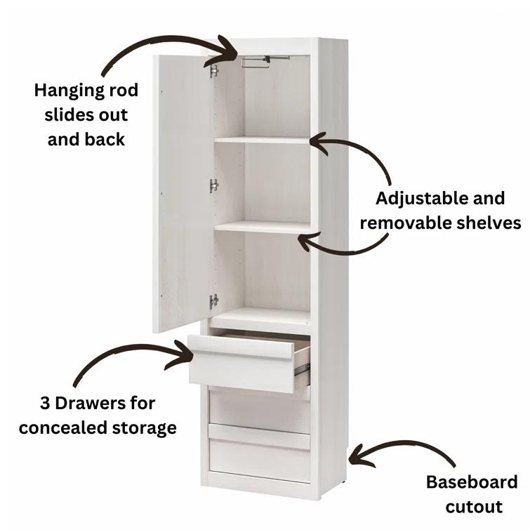 Paramount Armoire Wardrobe Storage Cabinet with Drawers