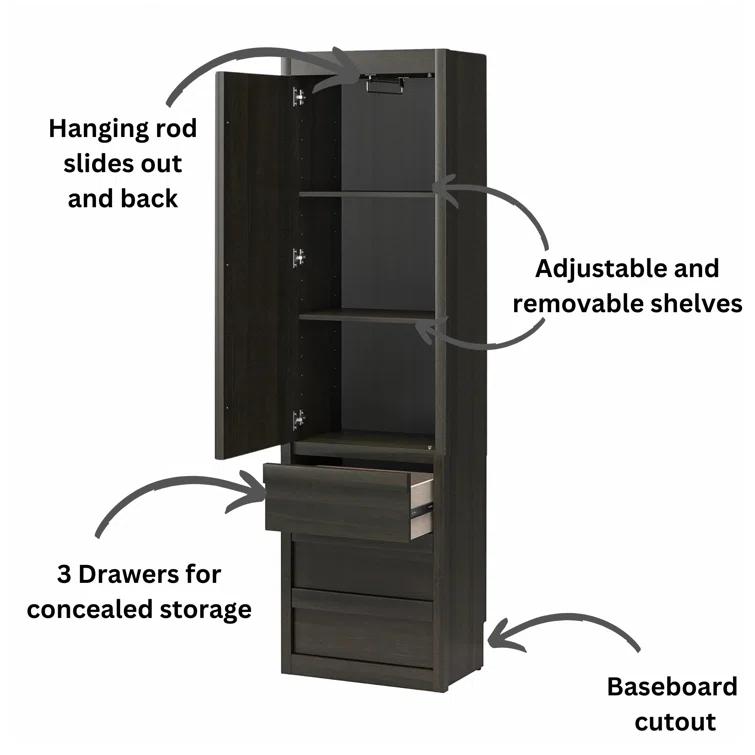 Paramount Armoire Wardrobe Storage Cabinet with Drawers