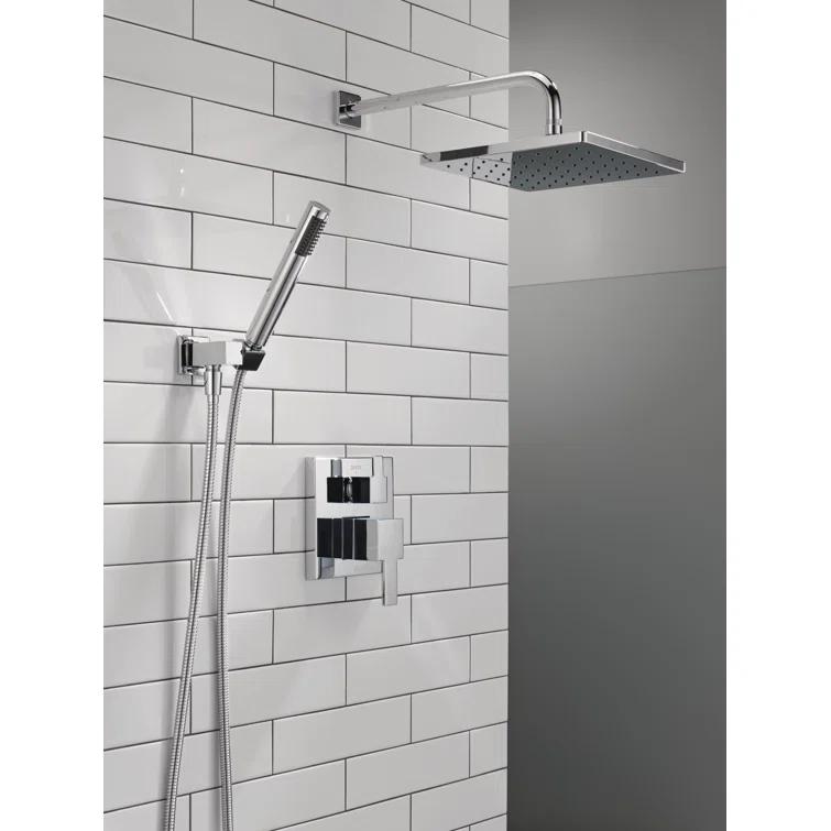 Modern Raincan Square Shower System, Rain Shower Head with Handheld Spray, Shower Faucet Set