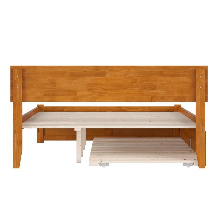 AFI Furnishings Orlando Solid Wood Platform Bed with Panel Footboard & Trundle