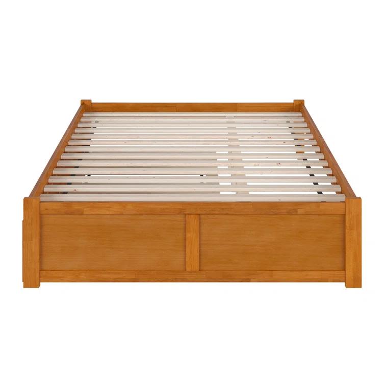 Solid Wood Platform Storage Bed