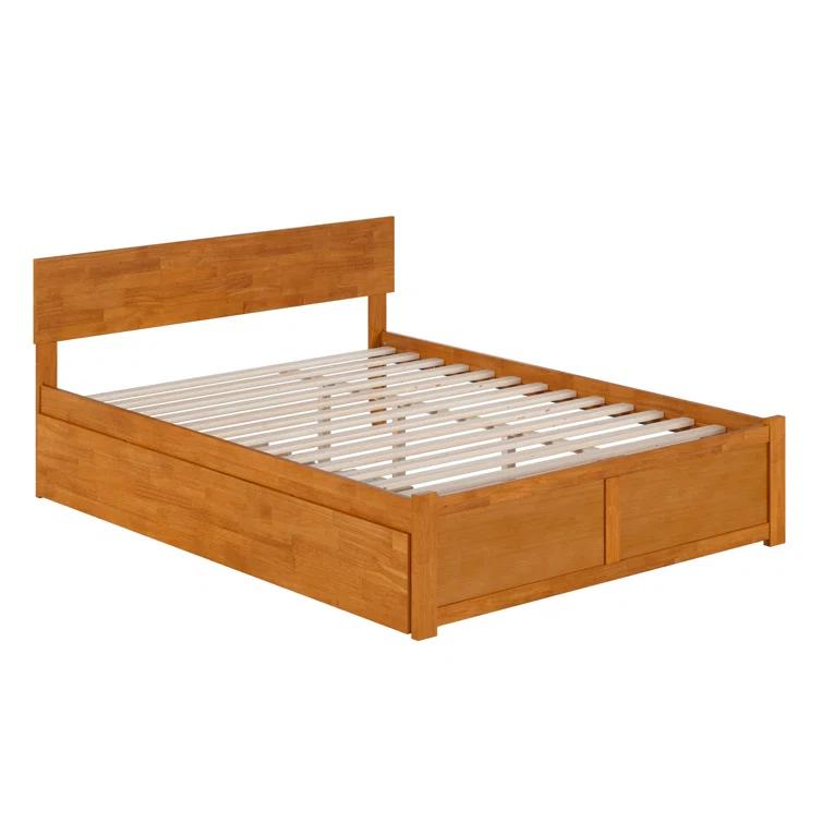 AFI Furnishings Orlando Solid Wood Platform Bed with Panel Footboard & Trundle