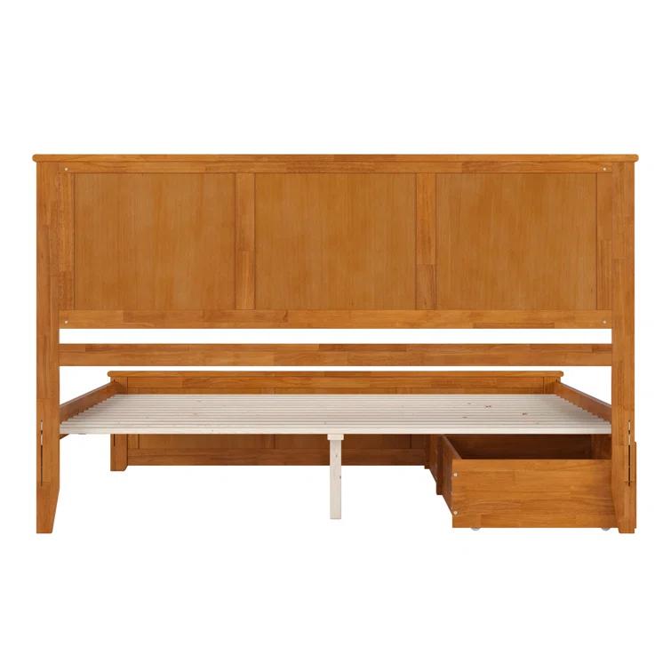 Solid Wood Platform Storage Bed