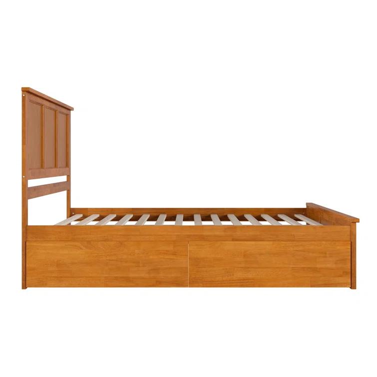 Solid Wood Platform Storage Bed