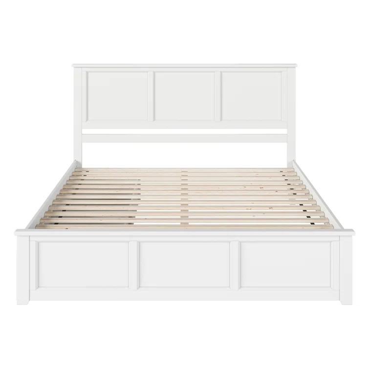 Madison Solid Wood Platform Bed with Matching Footboard & Storage Drawers