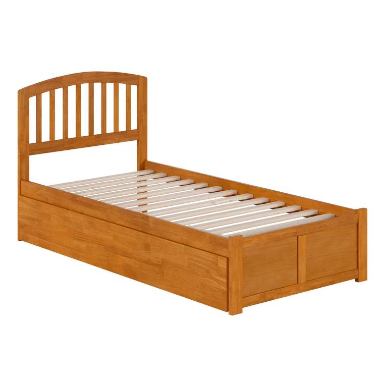 Richmond Solid Wood Platform Bed with Panel Footboard and Trundle