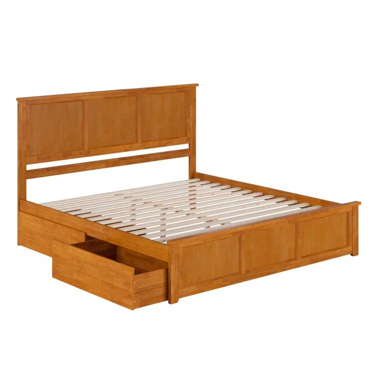 Solid Wood Platform Storage Bed