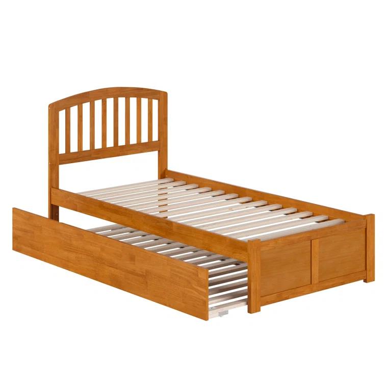 Richmond Solid Wood Platform Bed with Panel Footboard and Trundle