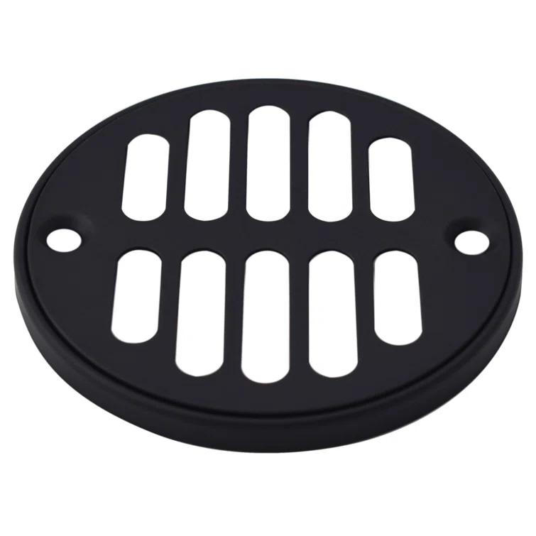 4-1/4" Brass Shower Tile Square with 3-1/2" OD Round Drain Cover