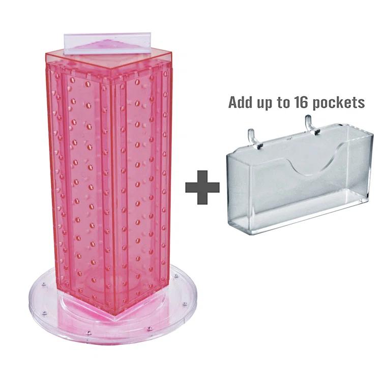 Four-Sided, 16 Pocket, Revolving Pegboard Gift Card Kit for Countertop