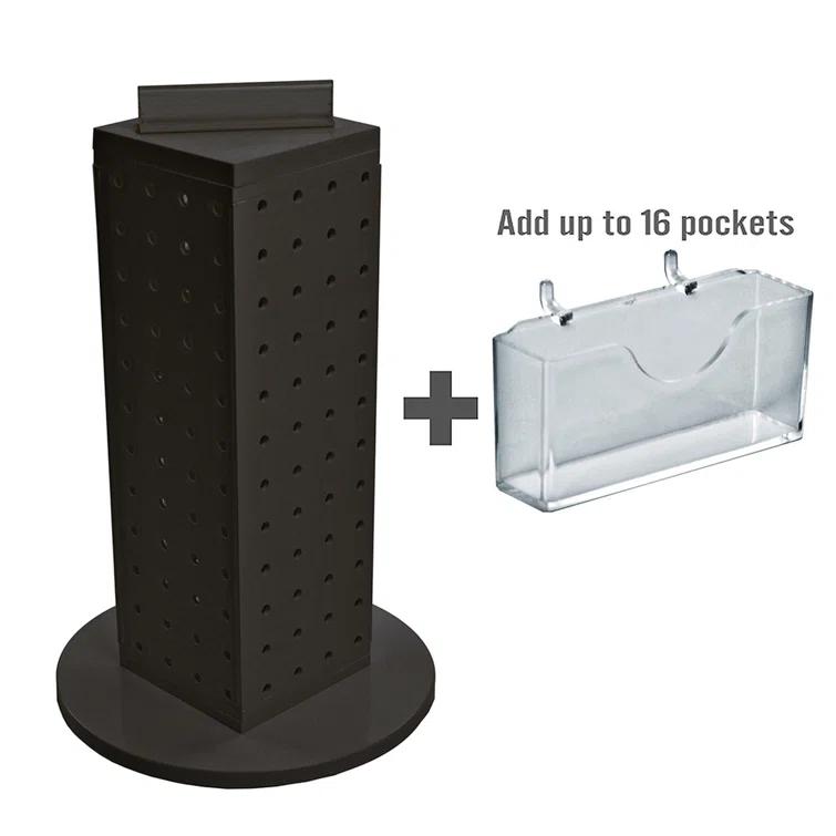 Four-Sided, 16 Pocket, Revolving Pegboard Gift Card Kit for Countertop