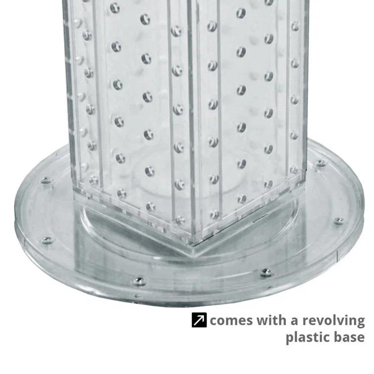 Four-sided 4"W x 12"H Pegboard Tower with Revolving 9" Base