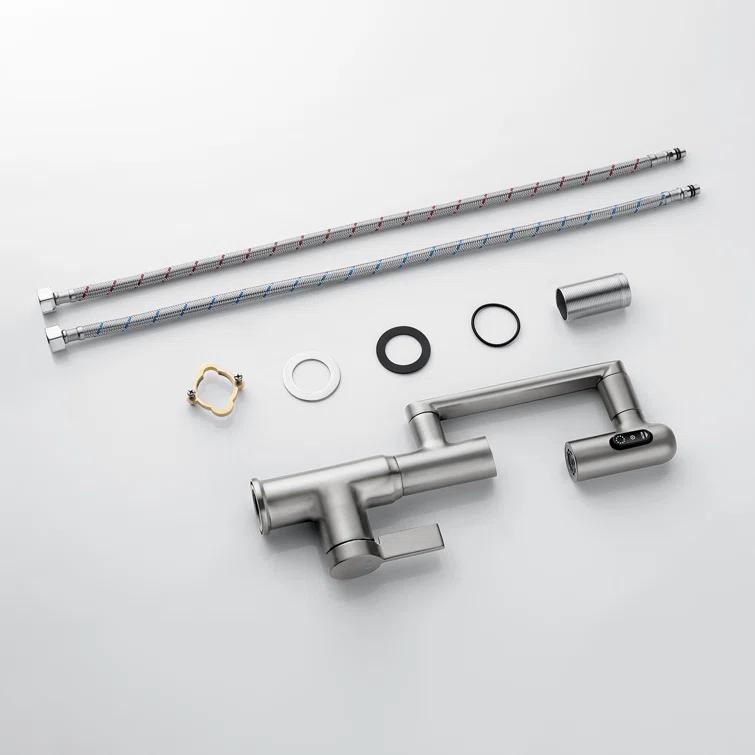 Lefton BF2204-0 Lefton Rotatable Single Hole Bathroom Faucet with Temperature Display BF2204