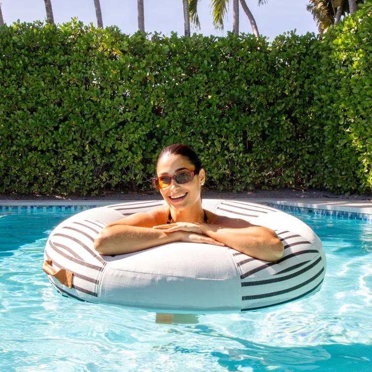 Big Joe Lux Ring Premium Pool Float, Cape Stripe, Durable UV Protected
