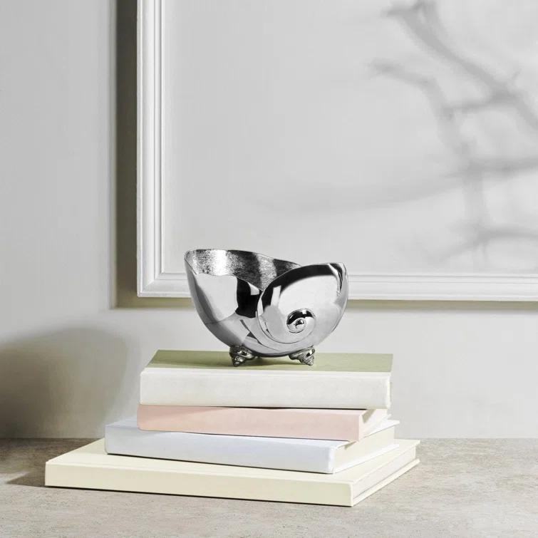 Small Silver Ocean Reef Moon Shell Bowl