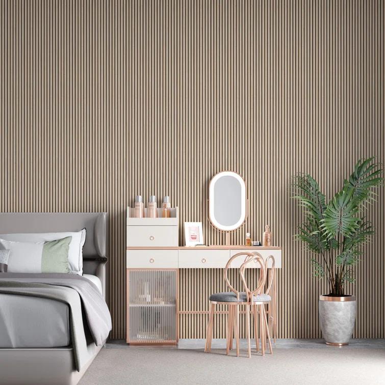 Mini Tambour Slats 94.5" L x 12" W x 0.3" D Polystyrene Glue-up Wood Slat Walls 78.8 sq.ft.