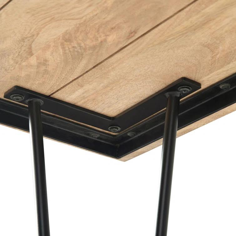 Hunter Solid Mango Wood Dining Table, Industrial Style