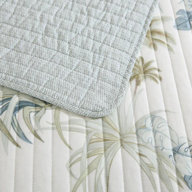Tommy Bahama Home Tommy Bahama Serenity Palms Aqua Cotton Reversible Quilt