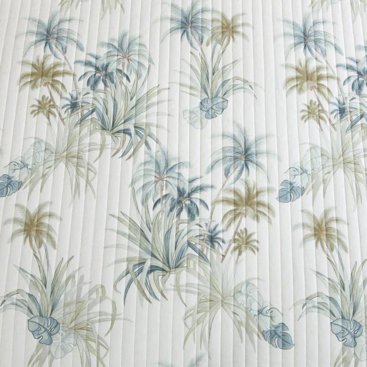 Tommy Bahama Home Tommy Bahama Serenity Palms Aqua Cotton Reversible Quilt