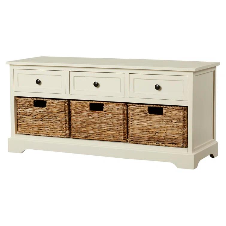 Adayla Solid Wood Drawers Storage Bench