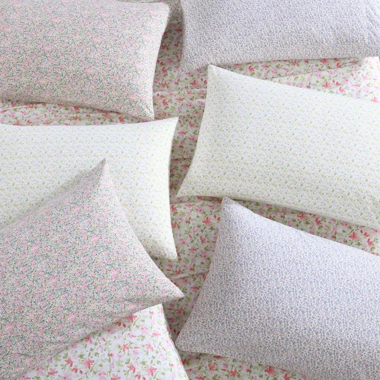 Laura Ashley Norella 100% Cotton Percale- 4 Piece- Sheet Set  Pink- Full