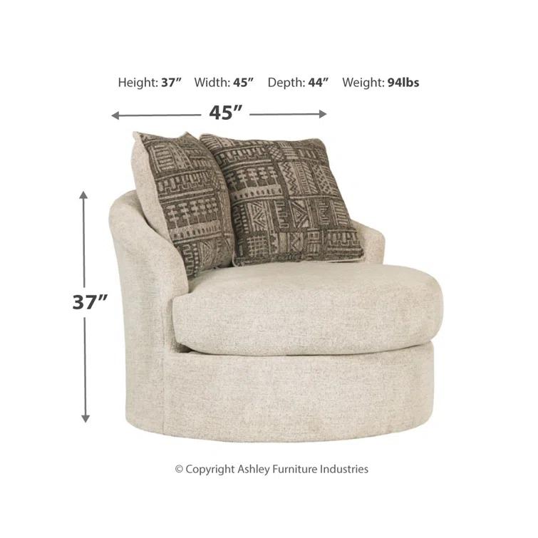Ebern Designs Maravilla Upholstered Swivel Barrel Chair