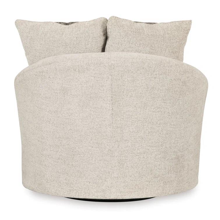 Ebern Designs Maravilla Upholstered Swivel Barrel Chair