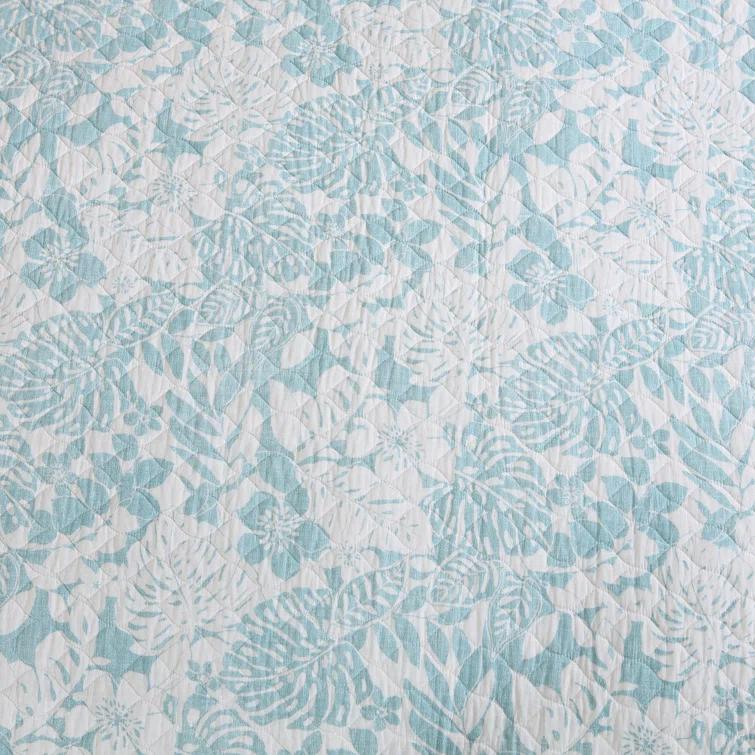 Tommy Bahama Laguna Beach Blue Cotton Reversible Quilt Set