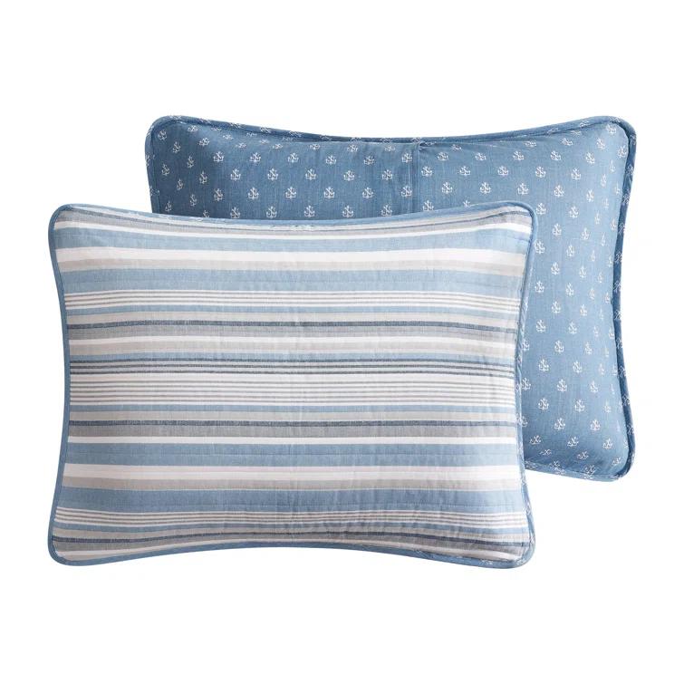 Nautica Nautica Jettison Cotton Reversible Blue Quilt Set