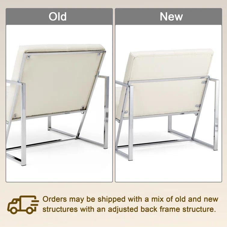 Siebo 30'' Wide Tufted Cream Armchair