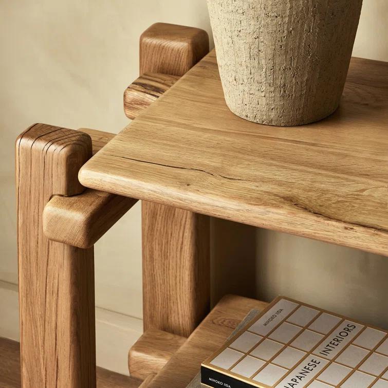 Natural Reclaimed French Oak Console Table with Storage