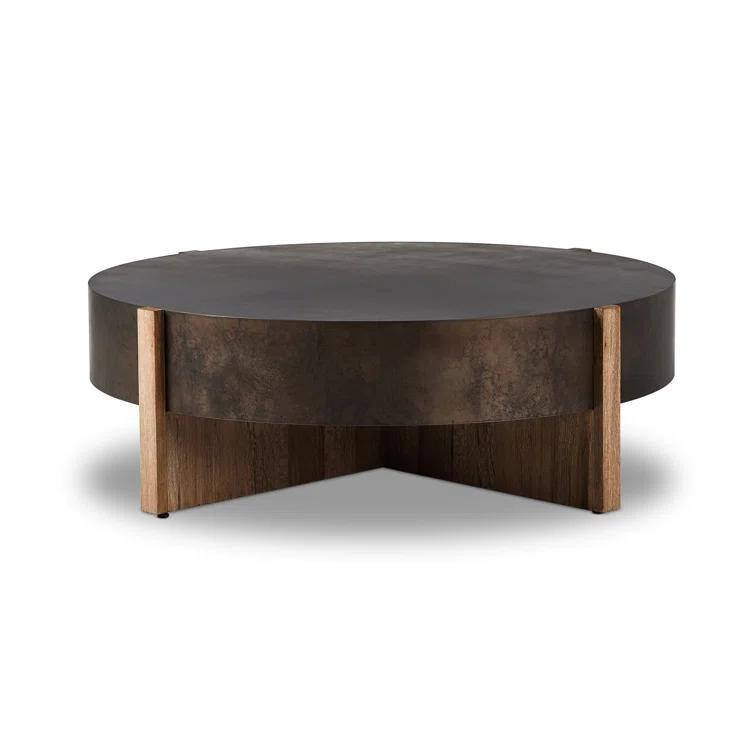 Millwood Pines Felichia Large Coffee Table-Distressed Iron