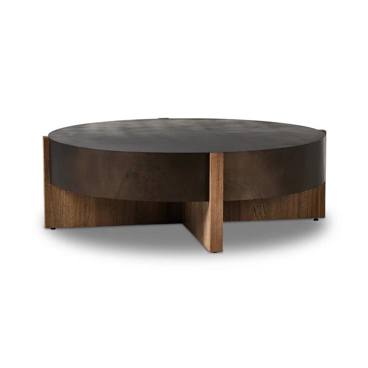 Millwood Pines Felichia Large Coffee Table-Distressed Iron