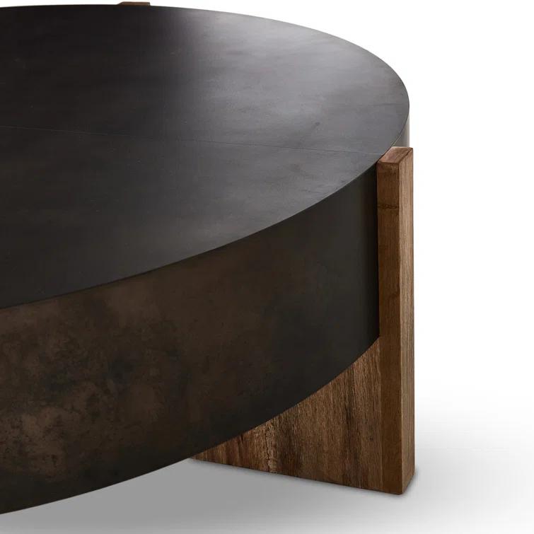 Millwood Pines Felichia Large Coffee Table-Distressed Iron