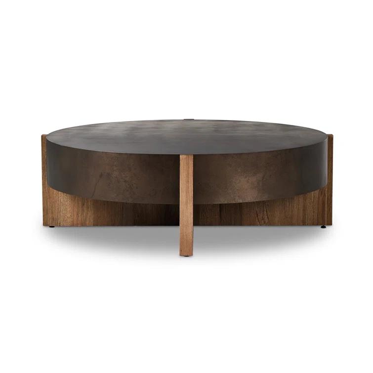 Millwood Pines Felichia Large Coffee Table-Distressed Iron