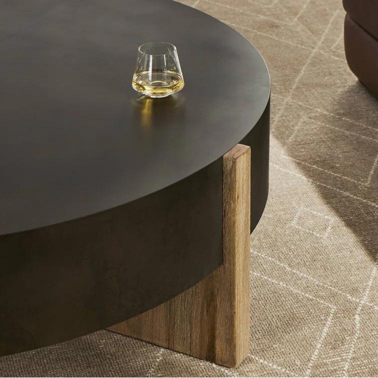 Millwood Pines Felichia Large Coffee Table-Distressed Iron