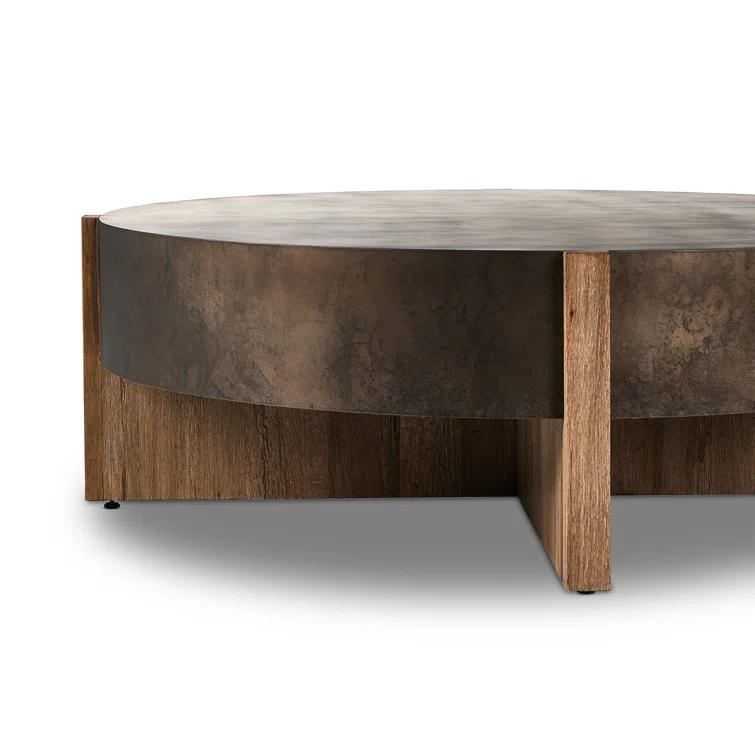 Millwood Pines Felichia Large Coffee Table-Distressed Iron