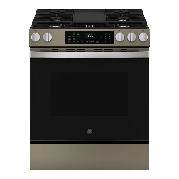 GE 30" Slide-In Front-Control Convection Gas Range