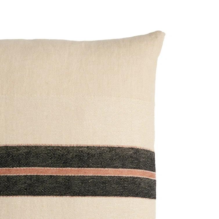 Four Hands VIRGINIA Striped Linen Reversible Throw Pillow