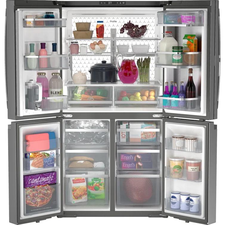 GE Profile™ Series Energy Star Smart 28 Cu. Ft. Fingerprint Resistant Quad-Door Refrigerator