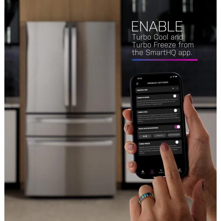 GE Profile™ Series Energy Star Smart 29 Cu. Ft. Fingerprint Resistant 4-Door French-Door Refrigerator