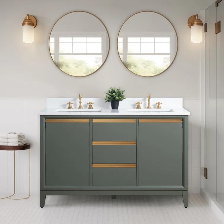 54 Double Bathroom Vanity with Top