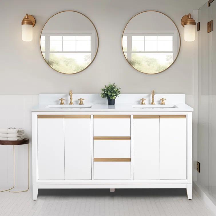 60 Double Bathroom Vanity with Top