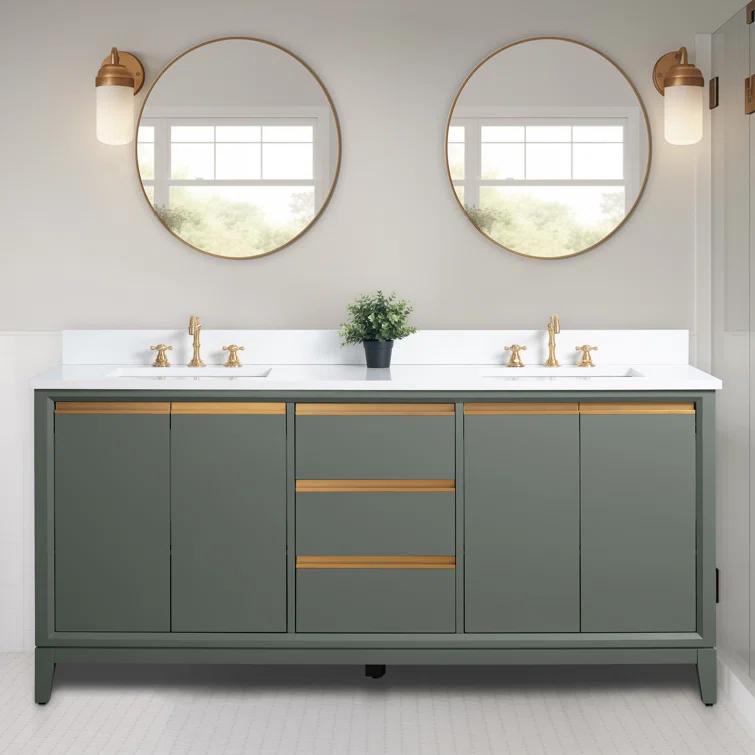 72 Double Bathroom Vanity with Top