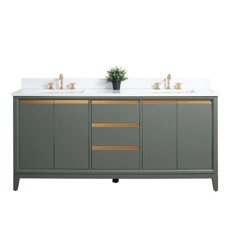 72 Double Bathroom Vanity with Top